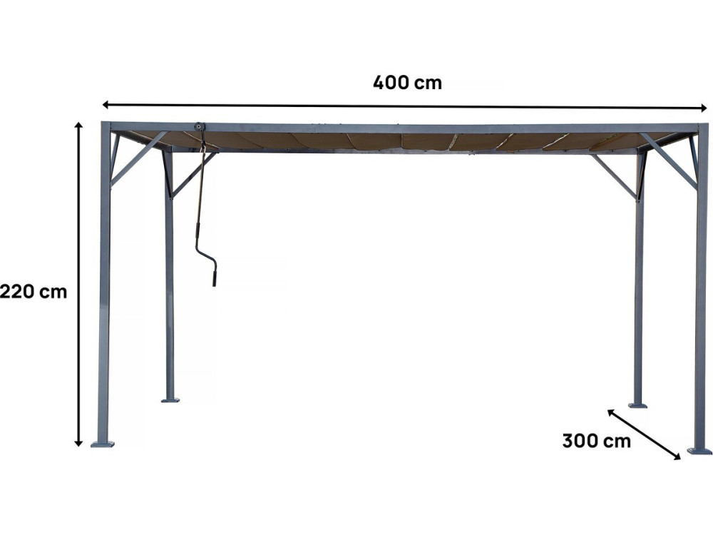 Bioclimatic pergola in "Lodge" fabric 3 x 4 m - Taupe
