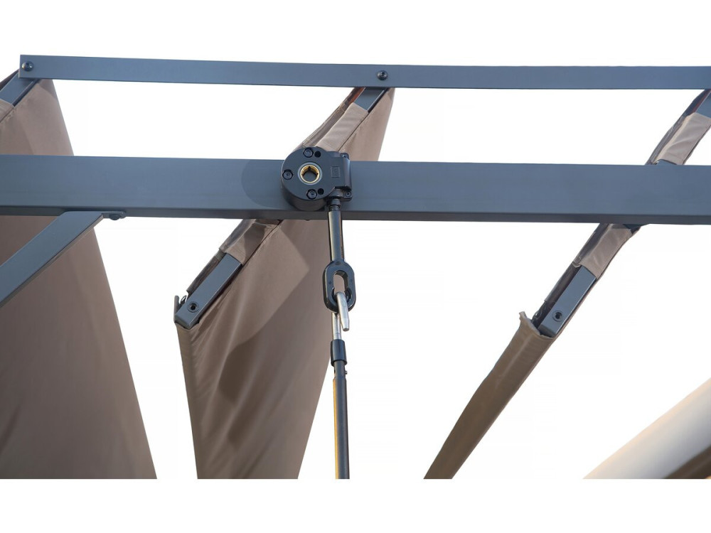 Bioclimatic pergola in "Lodge" fabric 3 x 4 m - Taupe