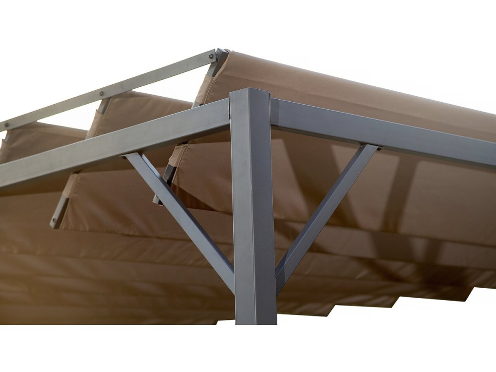 Bioclimatic pergola in "Lodge" fabric 3 x 4 m - Taupe