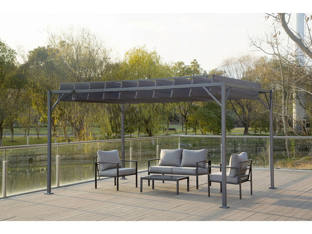 Bioclimatic pergola in fabric "Lodge" 3 x 4 m - Anthracite
