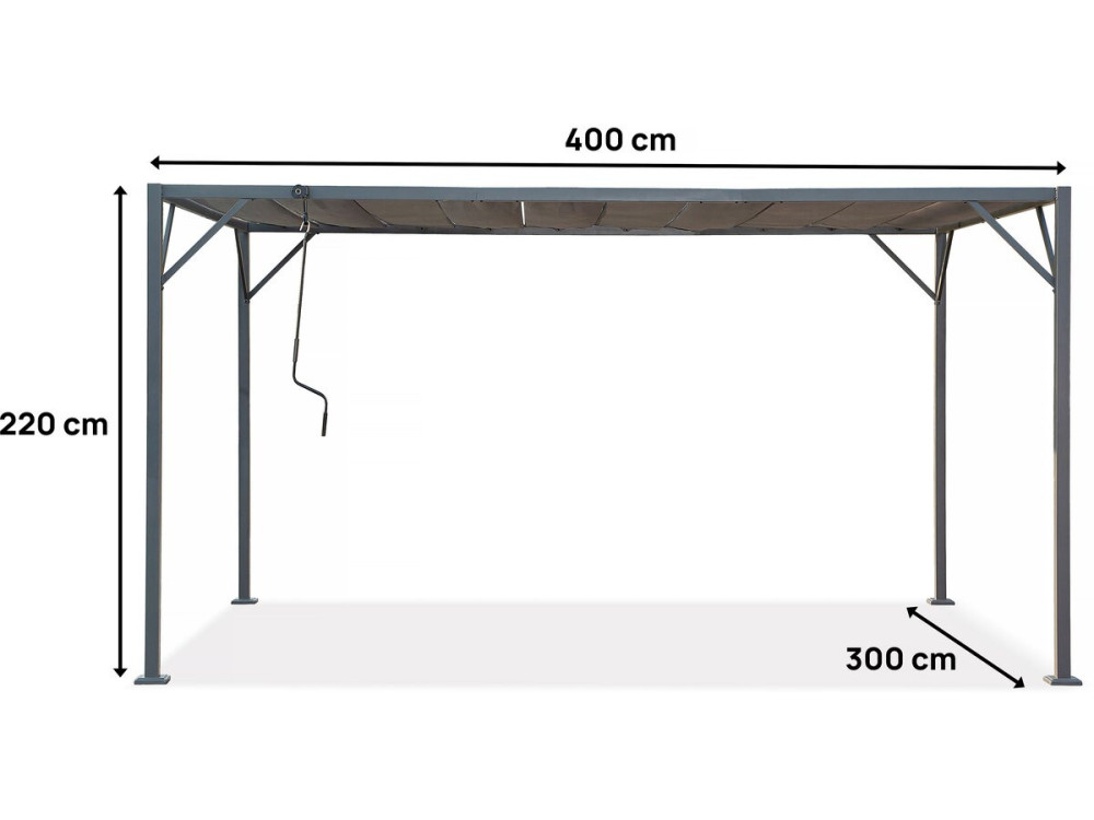 Bioclimatic pergola in fabric "Lodge" 3 x 4 m - Anthracite