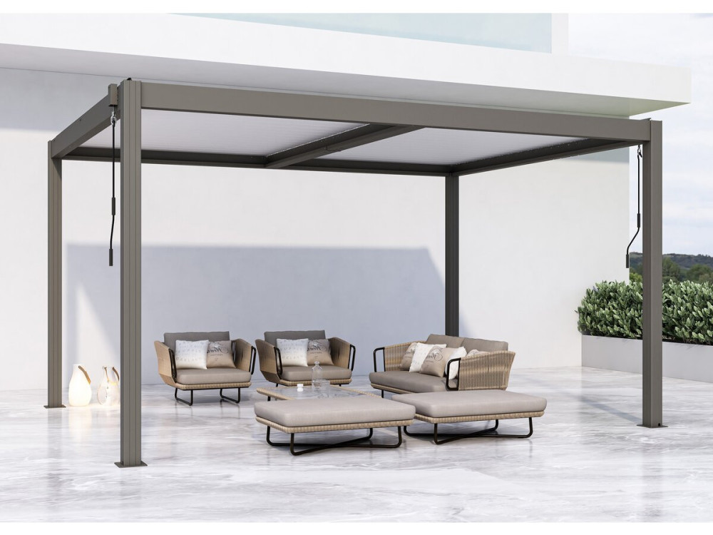 Windsor" bioclimatic pergola - 3 x 4 m - Taupe