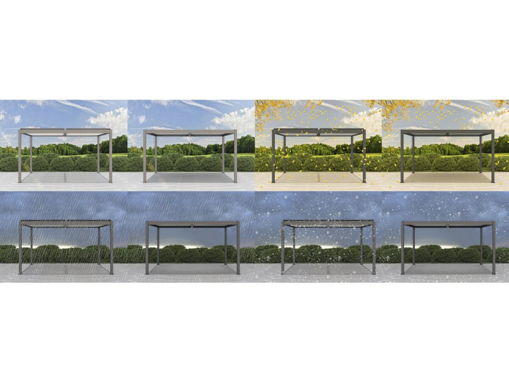 Windsor" bioclimatic pergola - 3 x 4 m - Taupe