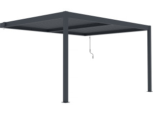 "Windsor" Aluminum Lean-To Pergola - Anthracite Gray - 3 x 4 m