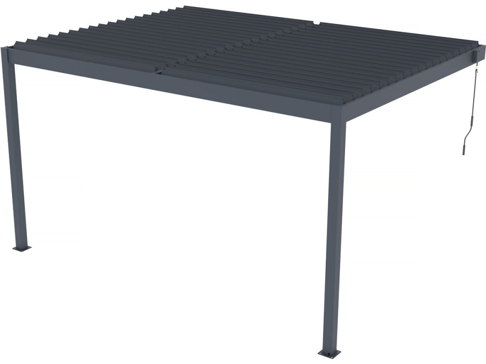 "Windsor" Aluminum Lean-To Pergola - Anthracite Gray - 3 x 4 m