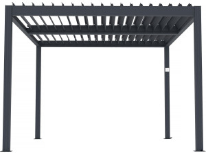Electric bioclimatic pergola with LED "Windsor" in aluminum 3 x 4 - Gray