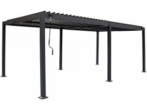 Kensington" aluminium free-standing bioclimatic pergola - 3 x 6 m - Grey