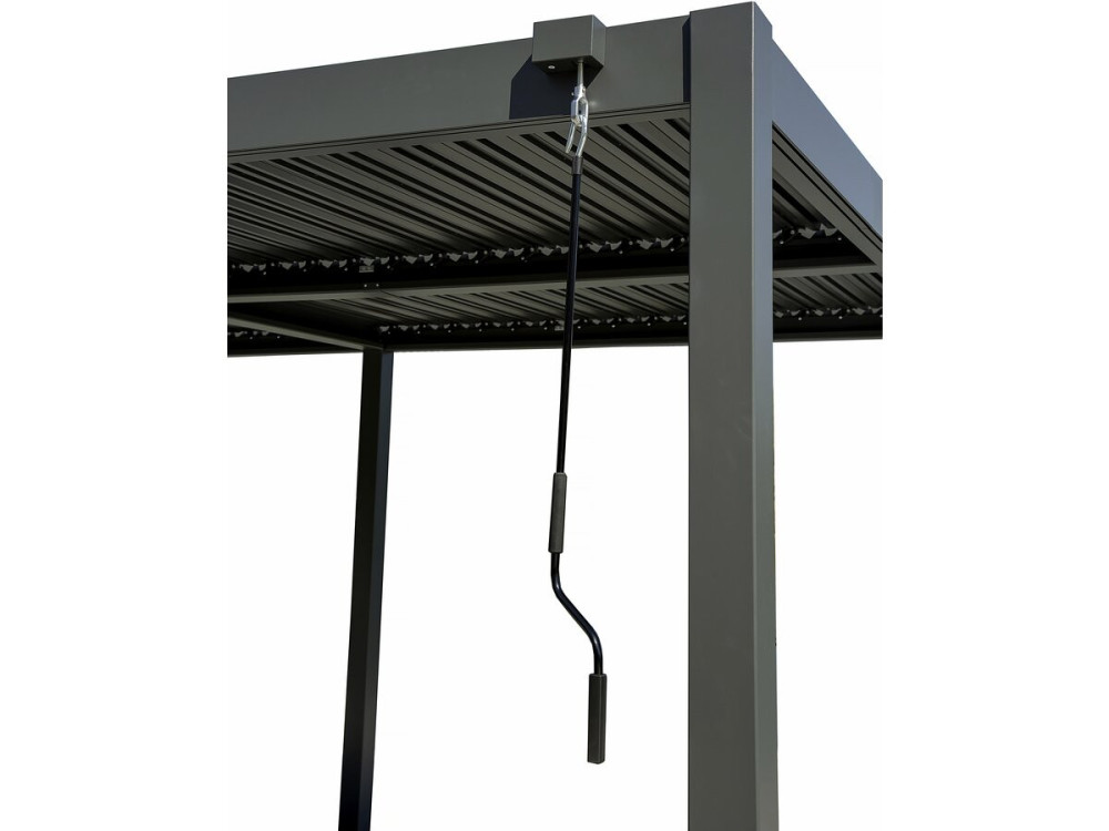 Kensington" aluminium free-standing bioclimatic pergola - 3 x 6 m - Grey
