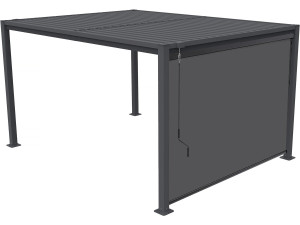 Howard" bioclimatic pergola with galvanized steel awning - 3 x 4 m - Grey