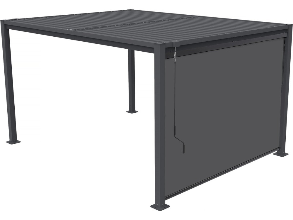 Howard" bioclimatic pergola with galvanized steel awning - 3 x 4 m - Grey