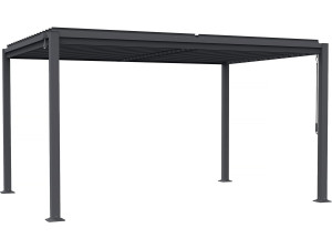 Howard" self-supporting bioclimatic pergola with adjustable slats - 3 x 4 m - Grey