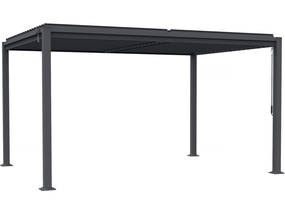 Howard" self-supporting bioclimatic pergola with adjustable slats - 3 x 4 m - Grey