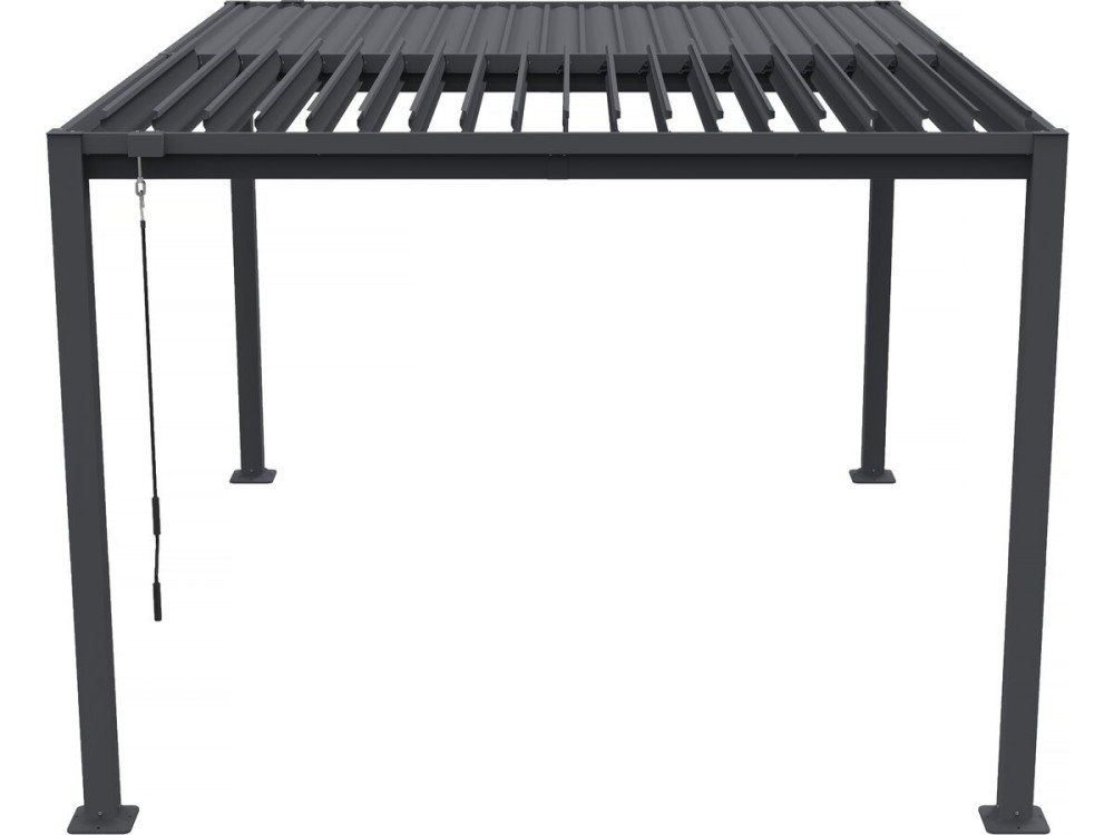 Howard" self-supporting bioclimatic pergola with adjustable slats - 3 x 4 m - Grey
