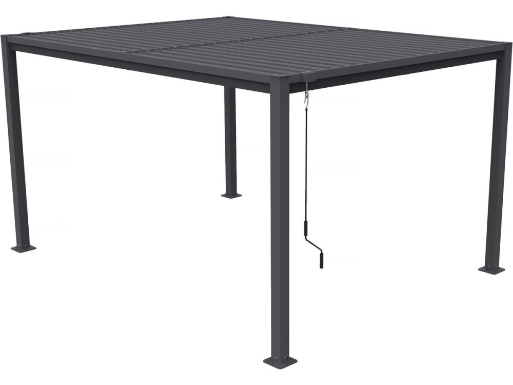 Howard" self-supporting bioclimatic pergola with adjustable slats - 3 x 4 m - Grey