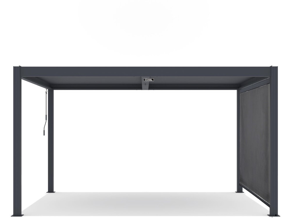 Windsor premium" bioclimatic pergola with led and aluminium awning - 3 x 4 m - Grey