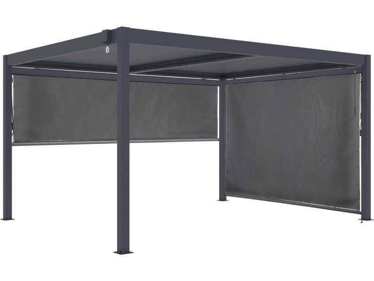 Bioclimatic pergola with 2 aluminium awnings "Windsor" - 3 x 4 m - Grey