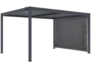 Windsor" bioclimatic pergola with aluminium awning - 3 x 4 m - Grey