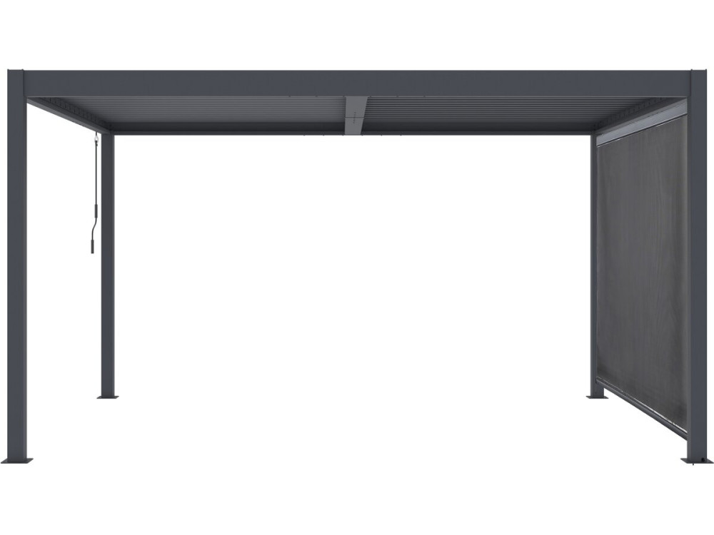 Windsor" bioclimatic pergola with aluminium awning - 3 x 4 m - Grey