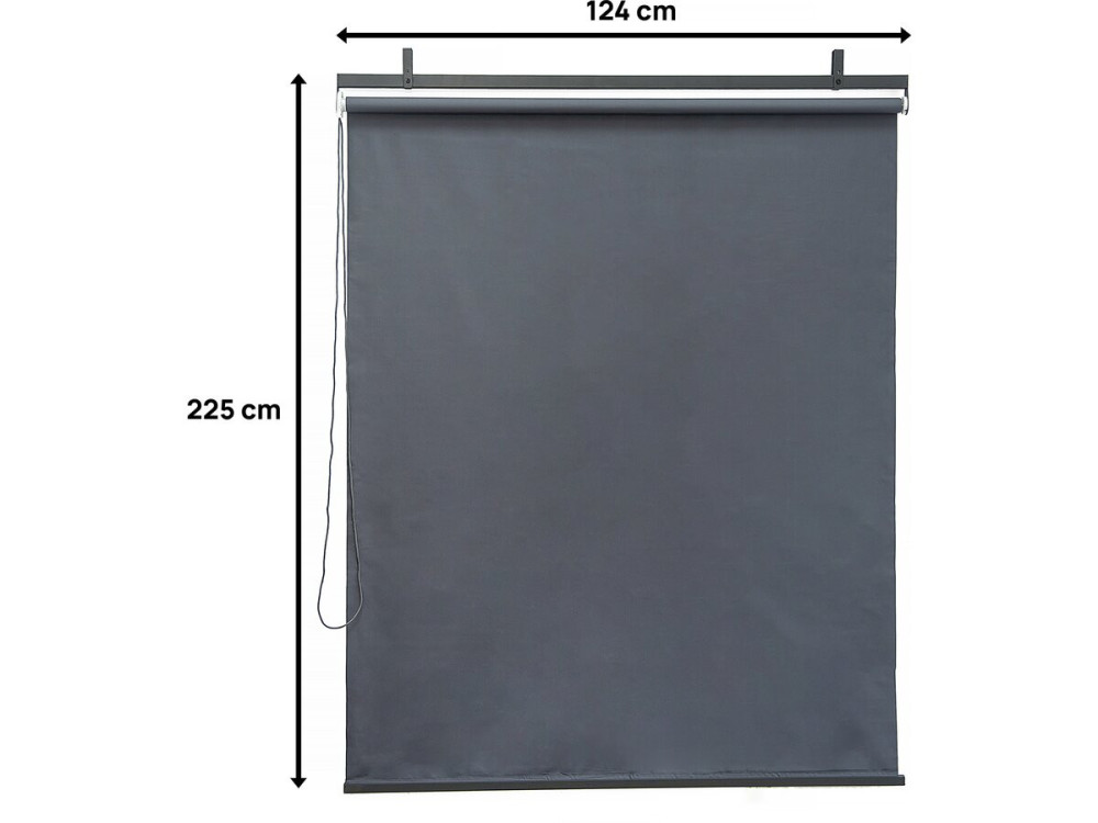 Set of 3 retractable metal blinds - 124.5 x 225 cm - Anthracite grey