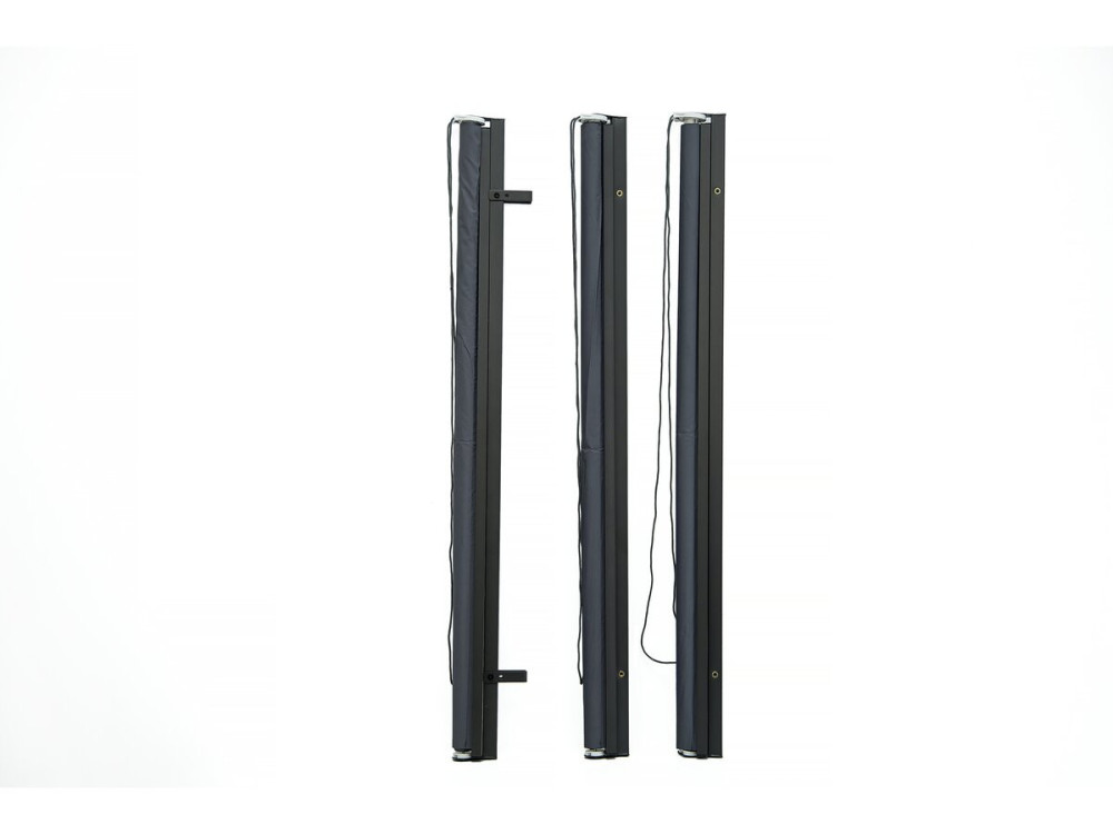 Set of 3 retractable metal blinds - 124.5 x 225 cm - Anthracite grey