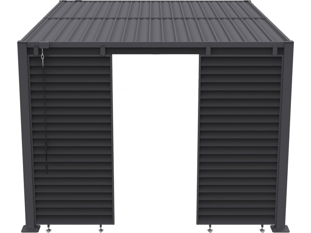 Clifford" galvanized steel bioclimatic pergola shutter - 92 x 4 x 208 cm - Grey