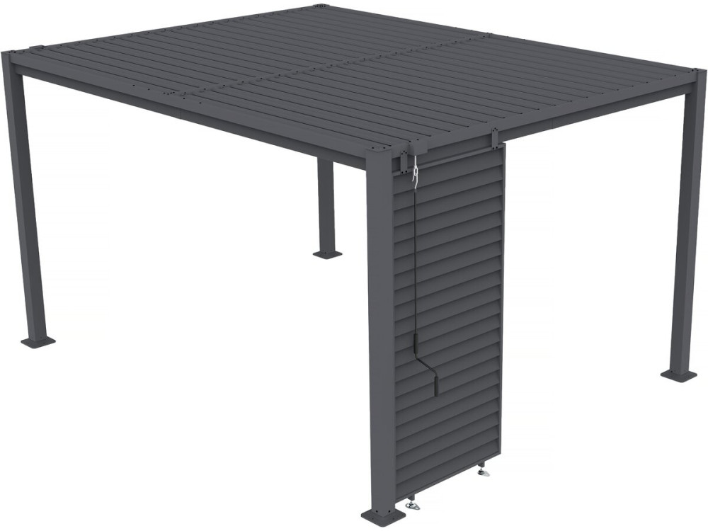 Clifford" galvanized steel bioclimatic pergola shutter - 92 x 4 x 208 cm - Grey