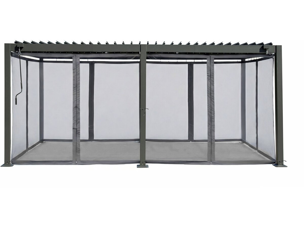 Kensington" curtain for bioclimatic pergola - 3 x 6 m - Grey