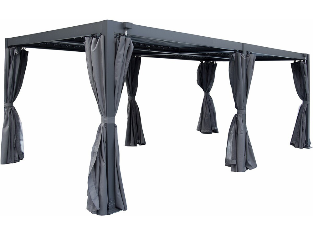 Kensington" curtain for bioclimatic pergola - 3 x 5 m - Grey
