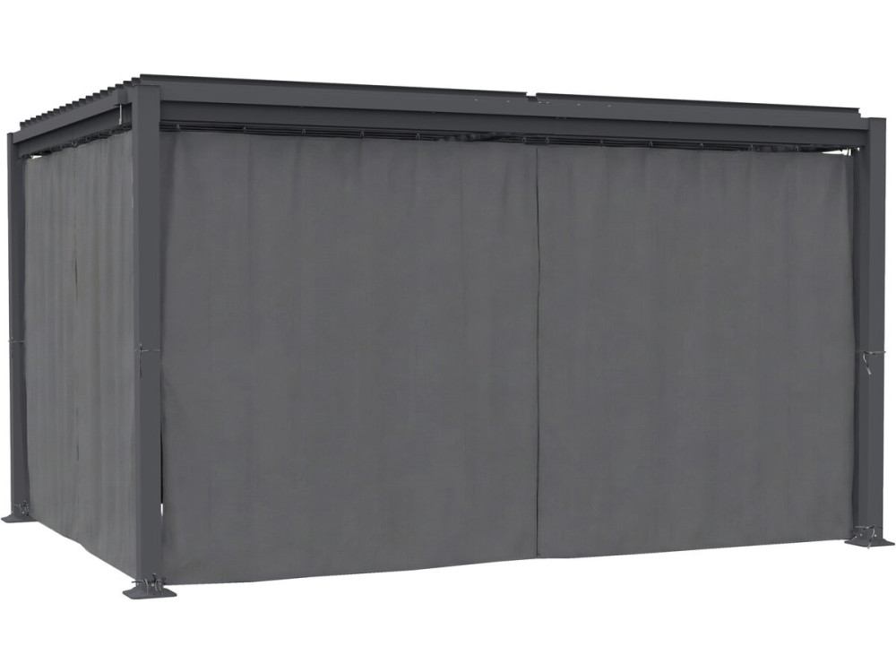 Howard" curtain + mosquito net for bioclimatic pergola - 3 x 4 m - Grey