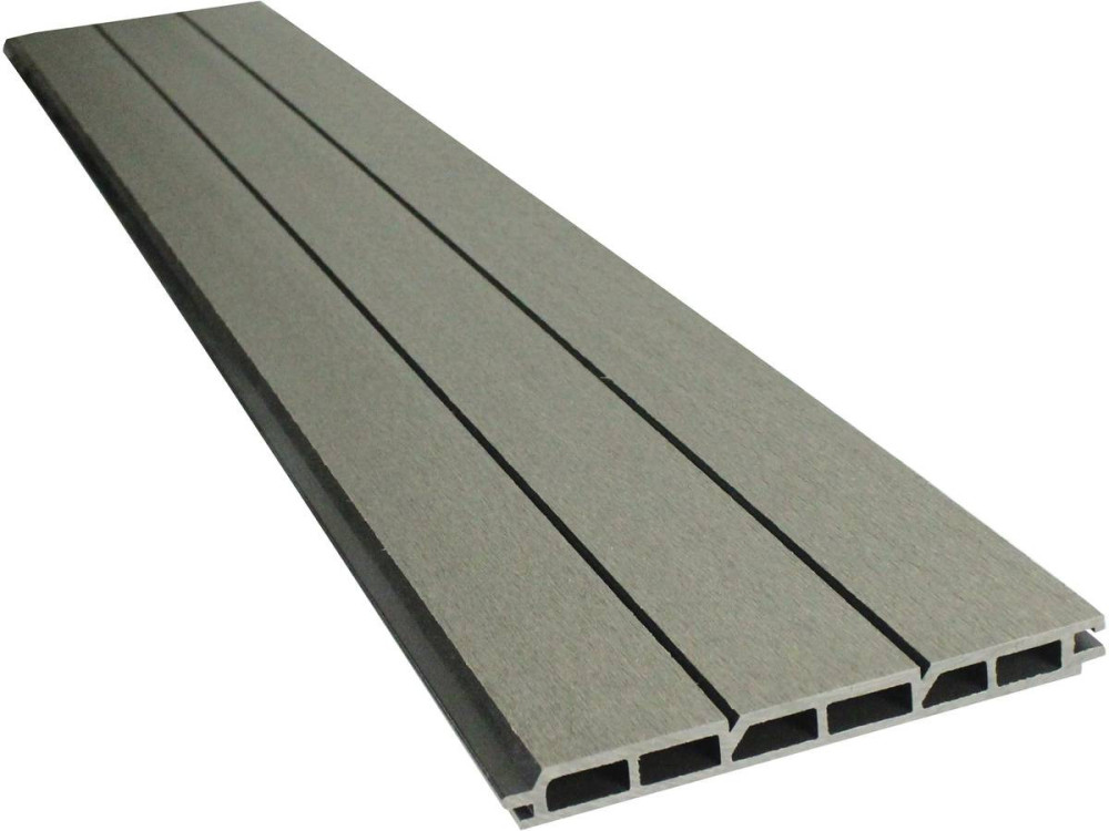Set of 6 composite fencing slats - L160 cm x W25.8 cm x D2 cm - Grey