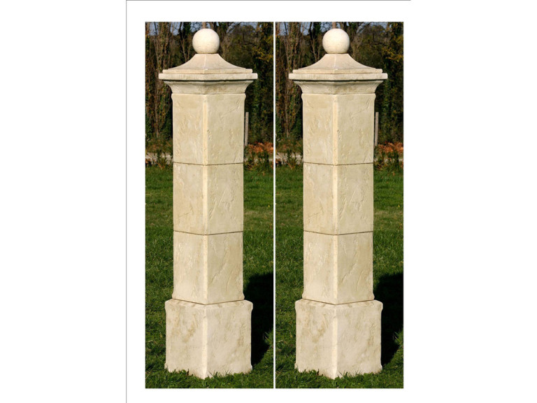 Set of 2 "Provençal" gate pillars - 41 x 41 x 228 cm