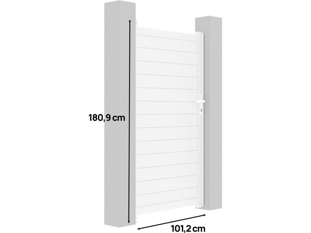 Aluminium garden gate door "Eric" - 101.2 x 180.9 cm - White