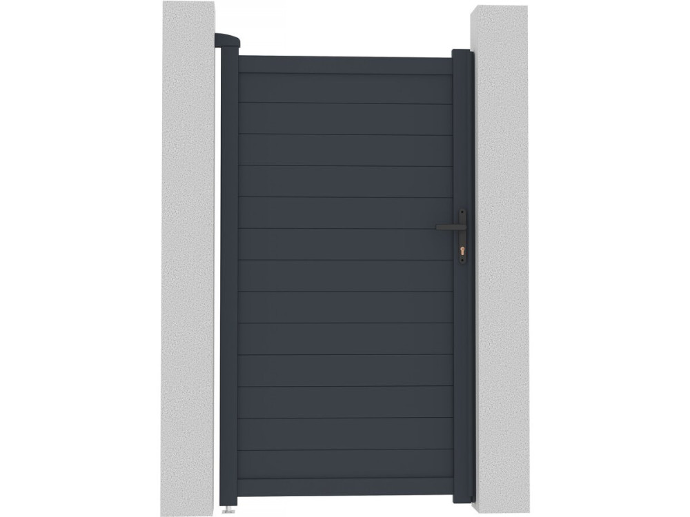 Aluminium garden gate door "Marc" - 101.2 x 180.9 cm - Grey