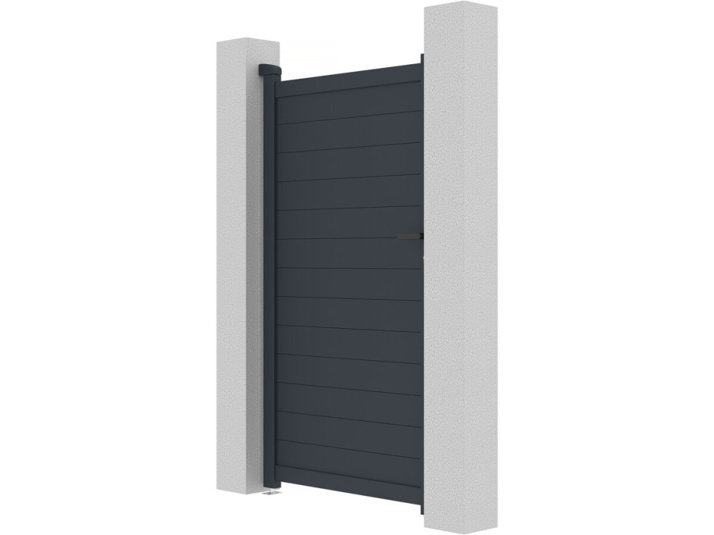 Aluminium garden gate door "Marc" - 101.2 x 180.9 cm - Grey