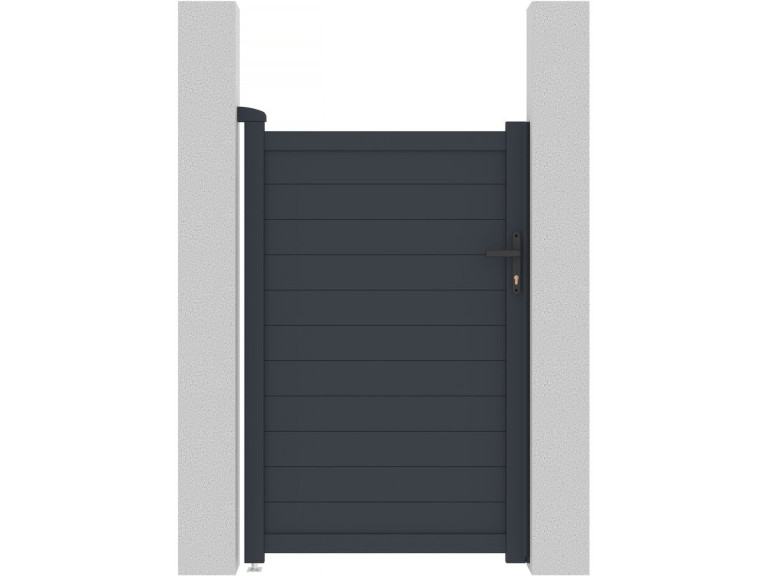 Aluminium garden gate door "Marc" - 101.2 x 155.9 cm - Grey