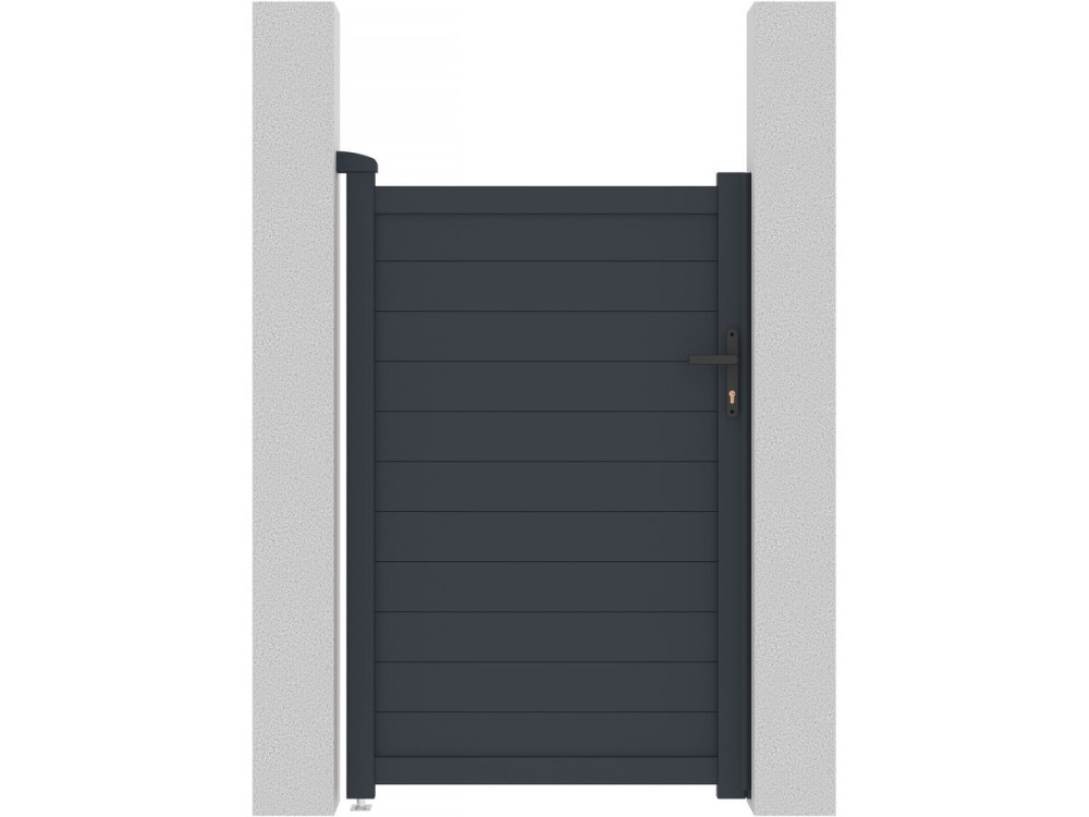 Aluminium garden gate door "Marc" - 101.2 x 155.9 cm - Grey