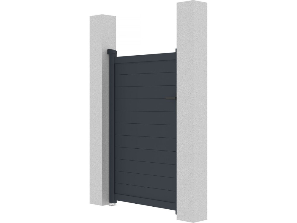 Aluminium garden gate door "Marc" - 101.2 x 155.9 cm - Grey