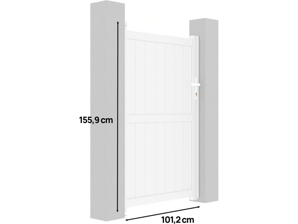 Aluminium garden gate door "Lola" - 101.2 x 155.9 cm - White