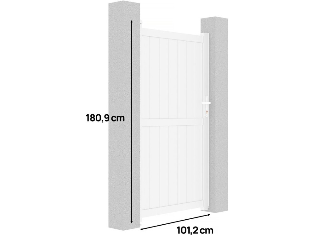 Aluminium garden gate door "Lola" - 101.2 x 180.9 cm - White