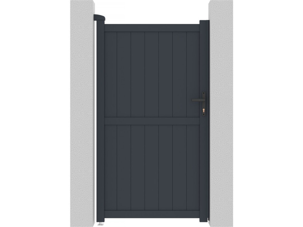 Aluminium garden gate door "Maurice" - 101.2 x 180.9 cm - Grey