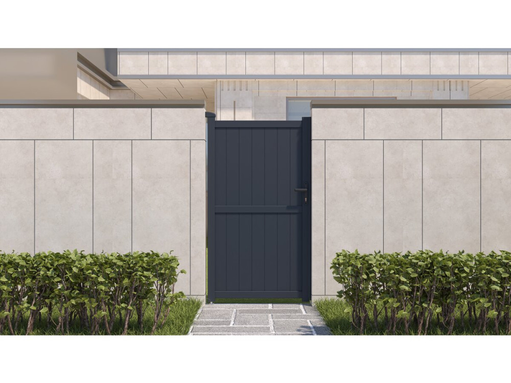 Aluminium garden gate door "Maurice" - 101.2 x 180.9 cm - Grey