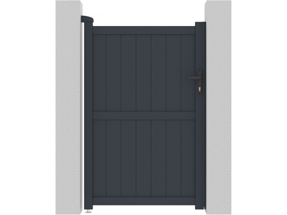 Aluminium garden gate door "Maurice" - 101.2 x 155.9 cm - Grey