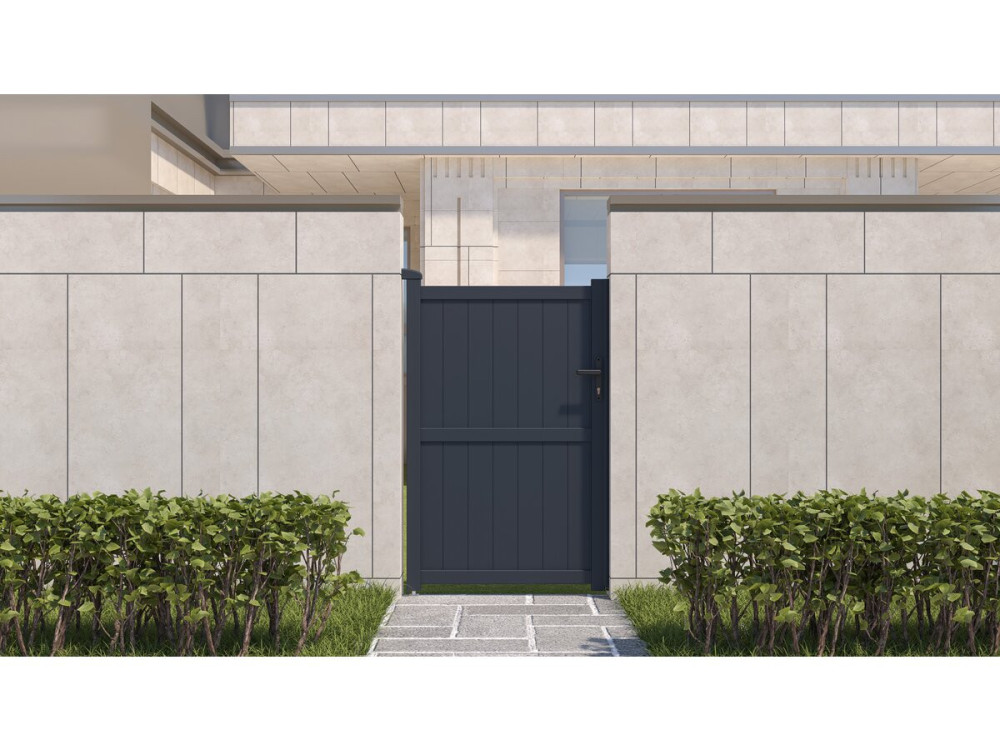 Aluminium garden gate door "Maurice" - 101.2 x 155.9 cm - Grey