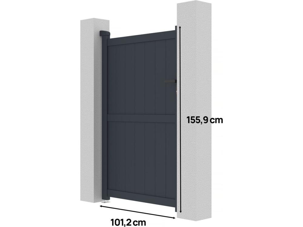 Aluminium garden gate door "Maurice" - 101.2 x 155.9 cm - Grey