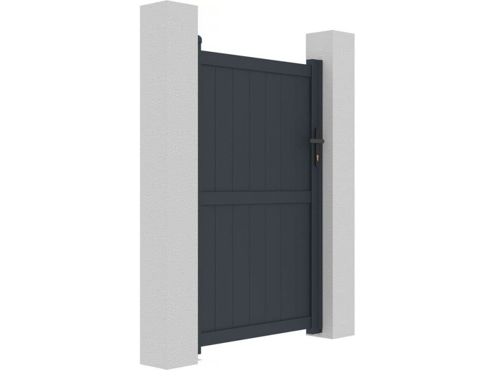 Aluminium garden gate door "Maurice" - 101.2 x 155.9 cm - Grey