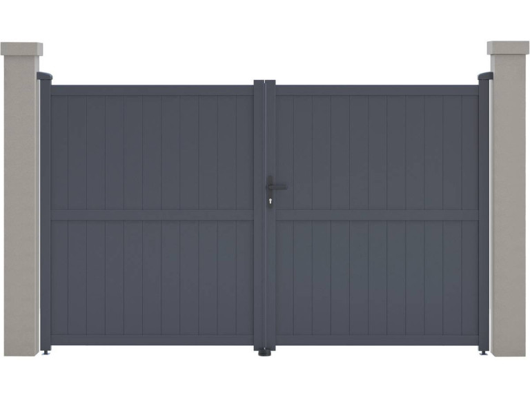Aluminium garden gate door "Maurice" - 299.5 x 180.9 cm - Grey