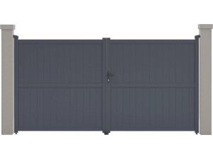 Aluminium garden gate door "Maurice" - 349.5 x 180.9 cm - Grey