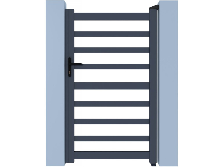 Marius" openwork aluminium gate - 100 x 180 cm - Grey