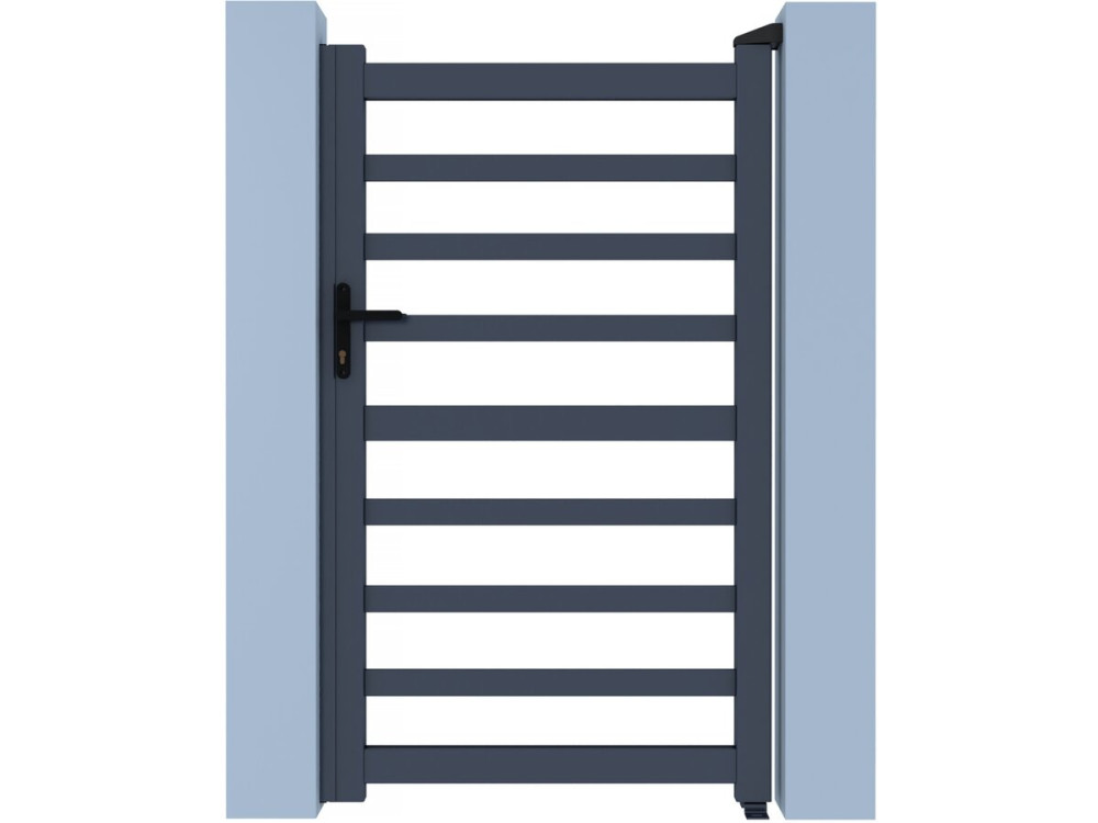 Marius" openwork aluminium gate - 100 x 180 cm - Grey