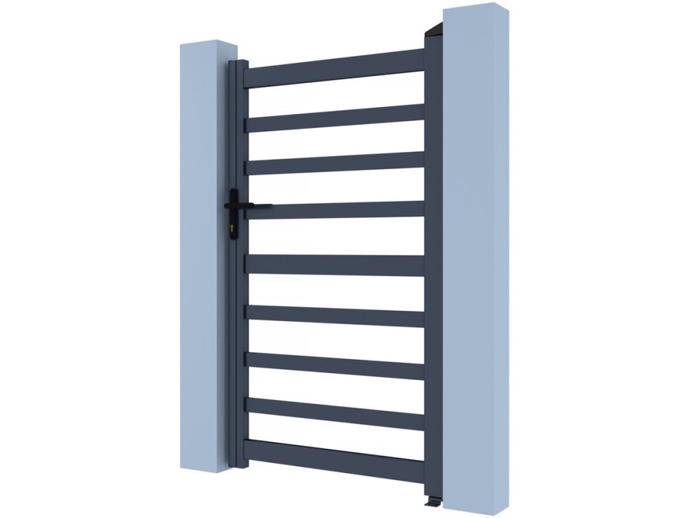 Marius" openwork aluminium gate - 100 x 180 cm - Grey